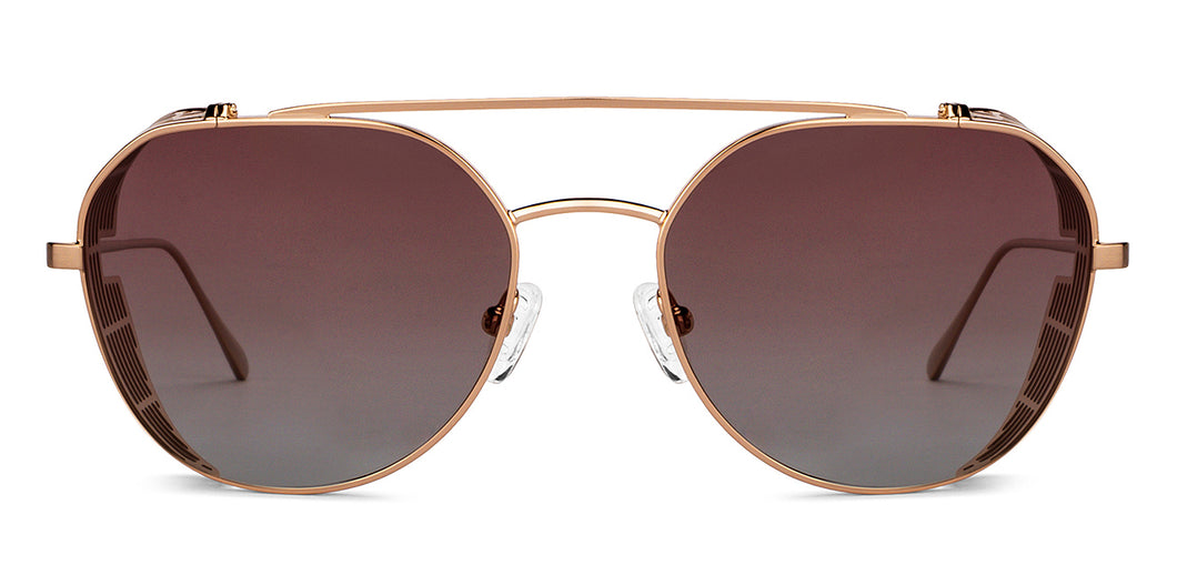 Gold Round Full Rim Unisex Sunglasses by John Jacobs-152189