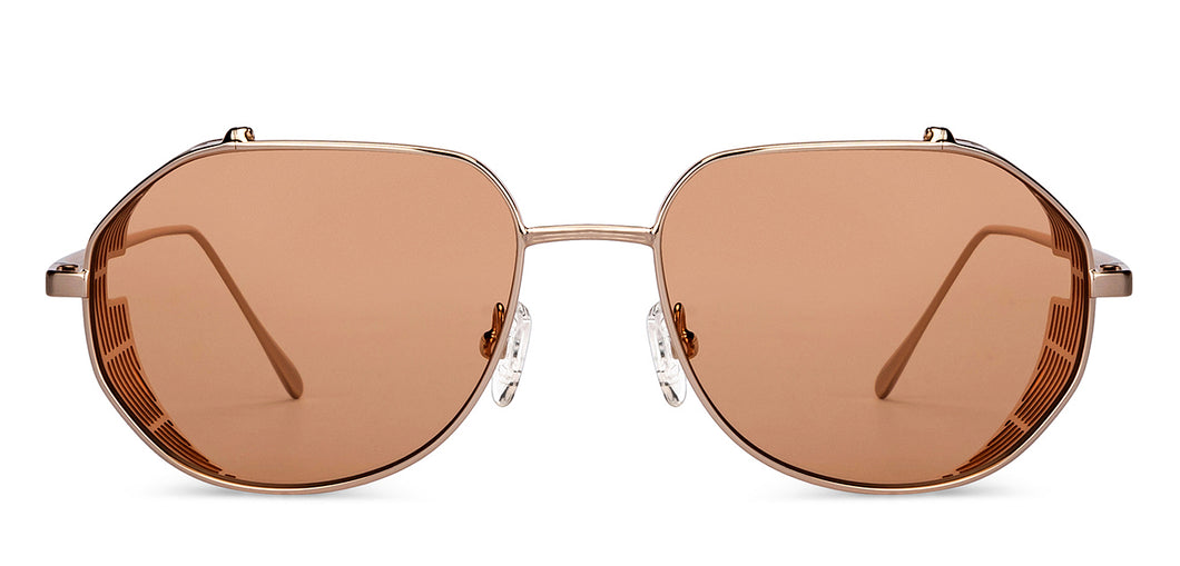 Gold Round Full Rim Unisex Sunglasses by John Jacobs-152191