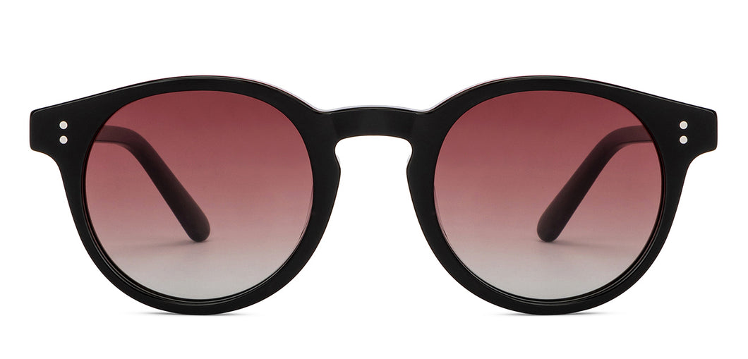 Black Round Full Rim Unisex Sunglasses by John Jacobs-152279