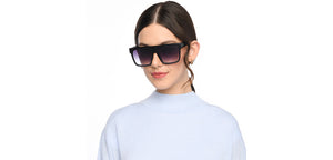 Black Square Full Rim Women Sunglasses by John Jacobs-212922