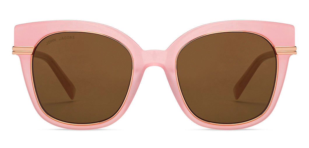 Pink Square Full Rim Women Sunglasses by John Jacobs-213094