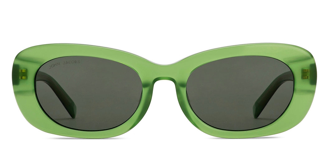 Green Rectangle Full Rim Women Sunglasses by John Jacobs-213097