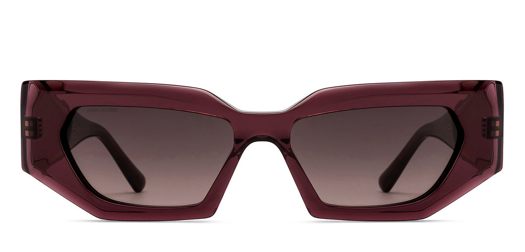 Maroon Rectangle Full Rim Women Sunglasses by John Jacobs-216824
