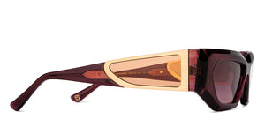 Maroon Rectangle Full Rim Women Sunglasses by John Jacobs-216824