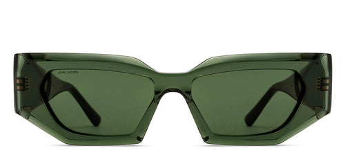 Green Rectangle Full Rim Women Sunglasses by John Jacobs-216825