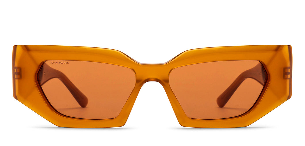 Brown Rectangle Full Rim Women Sunglasses by John Jacobs-216990