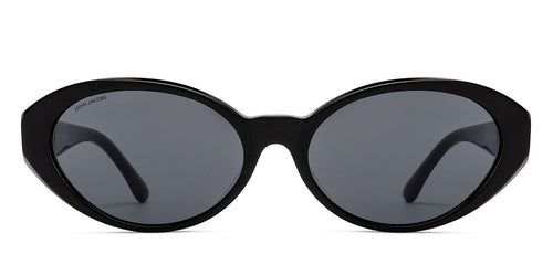 Black Oval Full Rim Women Sunglasses by John Jacobs-216827