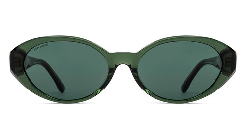 Green Oval Full Rim Women Sunglasses by John Jacobs-216828