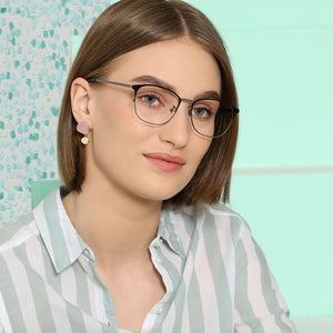 Grey Square Full Rim Unisex Eyeglasses by John Jacobs-137375
