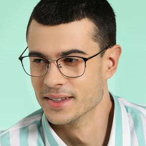 Grey Square Full Rim Unisex Eyeglasses by John Jacobs-137375