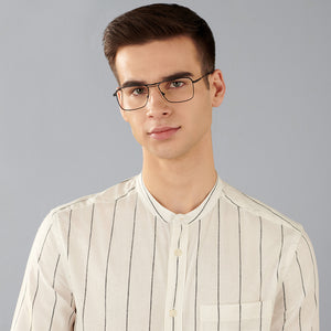 Black Rectangle Full Rim Unisex Eyeglasses by John Jacobs-144858