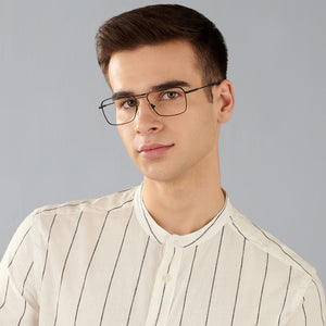 Black Rectangle Full Rim Unisex Eyeglasses by John Jacobs-144858