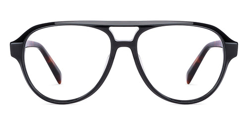 Black Aviator Full Rim Unisex Eyeglasses by John Jacobs-147277
