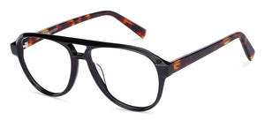 Black Aviator Full Rim Unisex Eyeglasses by John Jacobs-147277