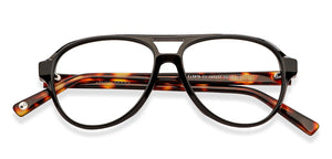 Black Aviator Full Rim Unisex Eyeglasses by John Jacobs-147277
