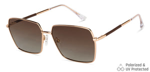 Gold Hexagonal Full Rim Unisex Sunglasses by John Jacobs-147918