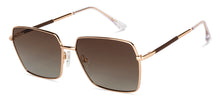 Load image into Gallery viewer, Gold Hexagonal Full Rim Unisex Sunglasses by John Jacobs-147918