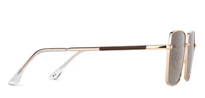 Gold Hexagonal Full Rim Unisex Sunglasses by John Jacobs-147918