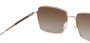 Gold Hexagonal Full Rim Unisex Sunglasses by John Jacobs-147918