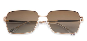 Gold Hexagonal Full Rim Unisex Sunglasses by John Jacobs-147918