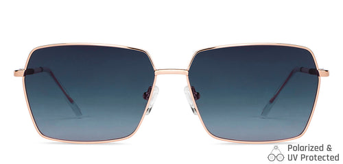 Gold Hexagonal Full Rim Unisex Sunglasses by John Jacobs-147919