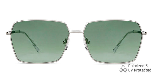 Silver Hexagonal Full Rim Unisex Sunglasses by John Jacobs-147920