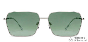 Silver Hexagonal Full Rim Unisex Sunglasses by John Jacobs-147920
