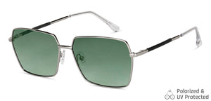 Silver Hexagonal Full Rim Unisex Sunglasses by John Jacobs-147920