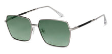 Load image into Gallery viewer, Silver Hexagonal Full Rim Unisex Sunglasses by John Jacobs-147920