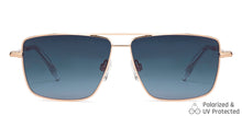 Load image into Gallery viewer, Gold Square Full Rim Unisex Sunglasses by John Jacobs-147921