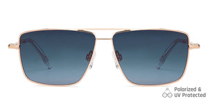 Gold Square Full Rim Unisex Sunglasses by John Jacobs-147921