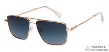Load image into Gallery viewer, Gold Square Full Rim Unisex Sunglasses by John Jacobs-147921