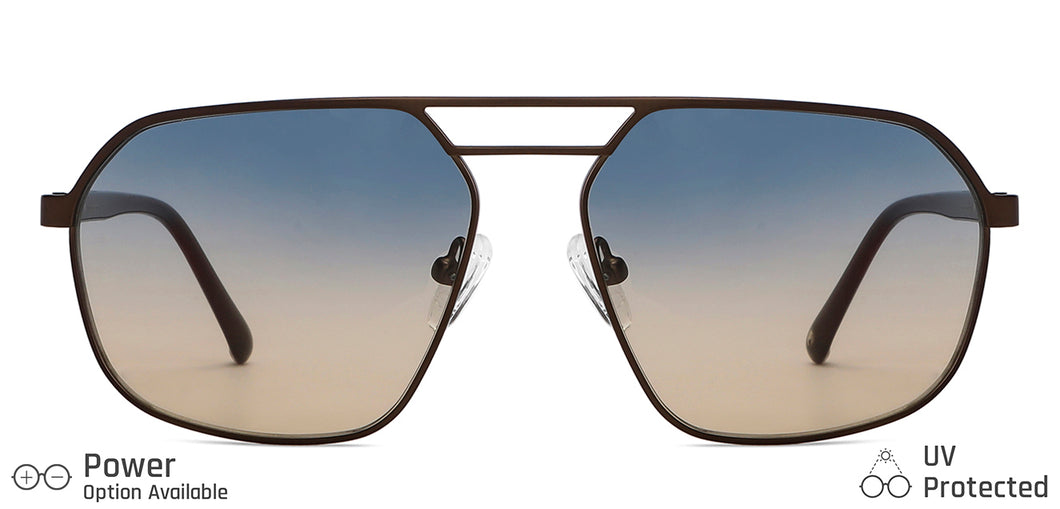 Brown Aviator Full Rim Unisex Sunglasses by John Jacobs-147262