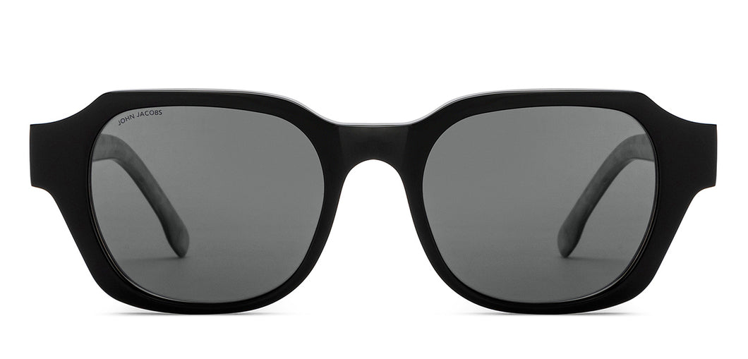 Black Wayfarer Full Rim Unisex Sunglasses by John Jacobs-209437