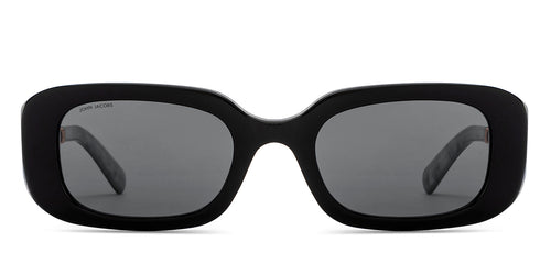 Black Rectangle Full Rim Women Sunglasses by John Jacobs-209439
