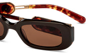 Load image into Gallery viewer, Brown Rectangle Full Rim Women Sunglasses by John Jacobs-209442