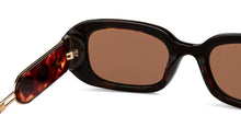 Load image into Gallery viewer, Brown Rectangle Full Rim Women Sunglasses by John Jacobs-209442