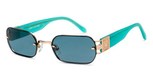 Load image into Gallery viewer, Gold Rectangle Full Rim Unisex Sunglasses by John Jacobs-209447