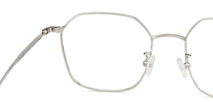 Silver Hexagonal Full Rim Unisex Eyeglasses by John Jacobs-143152