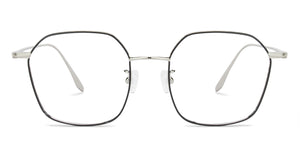 Silver Hexagonal Full Rim Unisex Eyeglasses by John Jacobs-143152