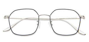 Silver Hexagonal Full Rim Unisex Eyeglasses by John Jacobs-143152