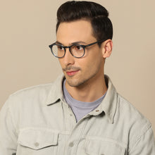 Load image into Gallery viewer, Blue Round Full Rim Unisex Eyeglasses by John Jacobs-143312