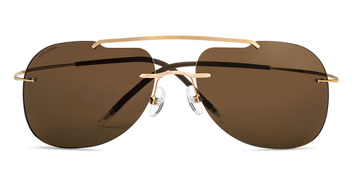 Gold Aviator Rimless Unisex Sunglasses by John Jacobs-207022