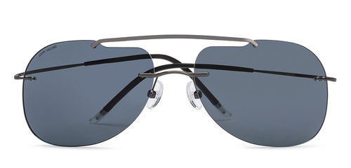 Gunmetal Aviator Rimless Unisex Sunglasses by John Jacobs-207023