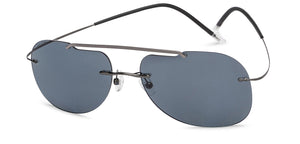 Gunmetal Aviator Rimless Unisex Sunglasses by John Jacobs-207023