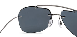Gunmetal Aviator Rimless Unisex Sunglasses by John Jacobs-207023