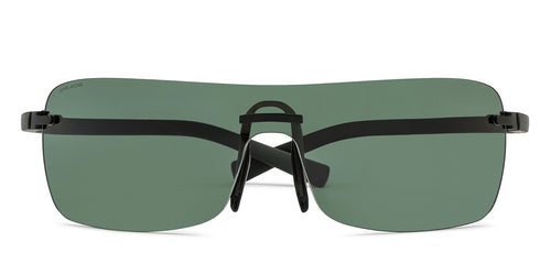 Black Square Rimless Unisex Sunglasses by John Jacobs-207025