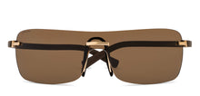 Load image into Gallery viewer, Gold Square Rimless Unisex Sunglasses by John Jacobs-207026