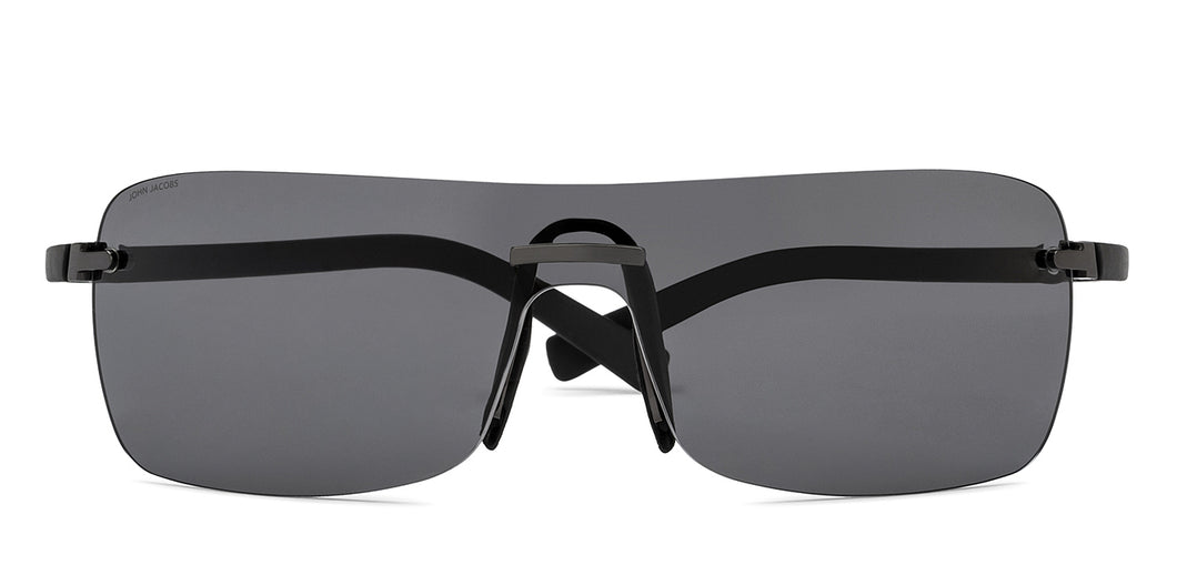 Gunmetal Square Rimless Unisex Sunglasses by John Jacobs-207027