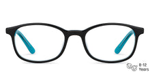 Load image into Gallery viewer, Black Rectangle Full Rim Kid Eyeglasses by Hooper-151282